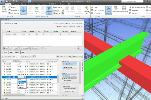 Using Navisworks to Define Necessary Parameters 